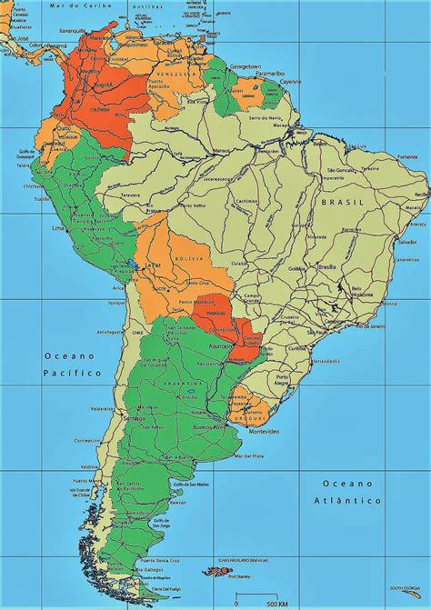 Mapa De América Del Sur 🥇 Mapas De Sudamérica ⊛ Suramérica
