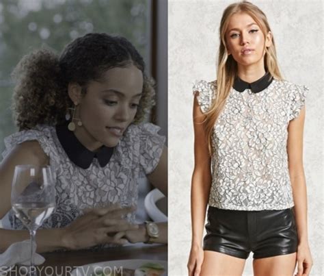 trinkets season 1 episode 2 tabitha s white lace top shop your tv