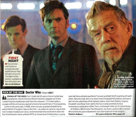 Doctor Who The Day Of The Doctor In The Radio Times