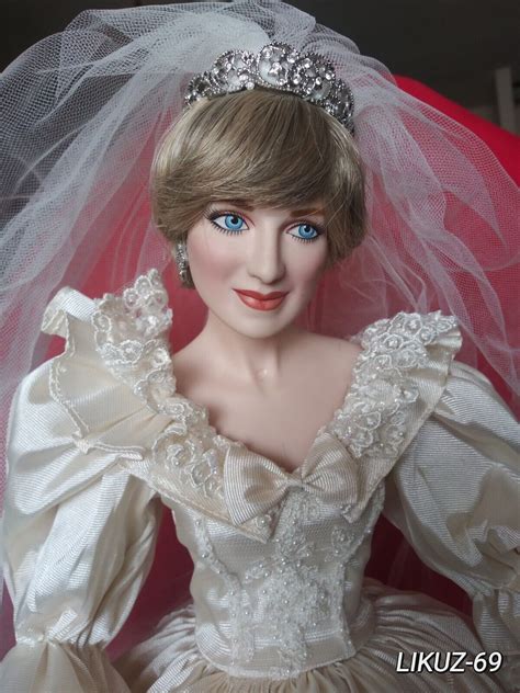 The Franklin Mint Princess Diana Wedding Bride Porcelain Portrait Doll
