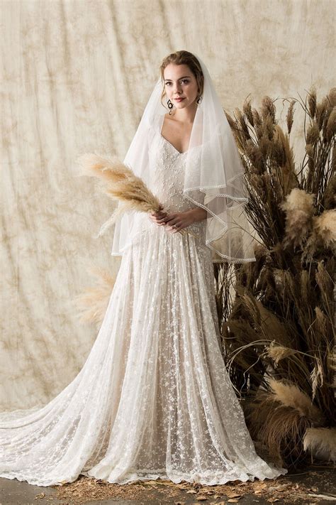 Evangeline Simple Lace Wedding Dress Simple Lace Wedding Dress