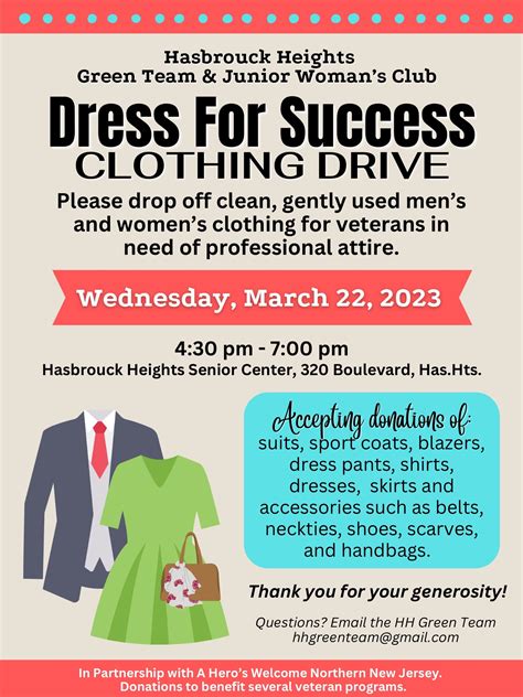 Mar 22 Dress For Success Clothing Drive Hasbrouck Heights Nj Patch