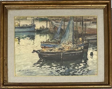 Eugène Villon Sardiniers Dans Le Port 1936 Mutualart