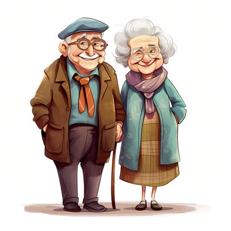 Niedliche Oma Und Opa Clipart Bundle Lustige ältere Menschen Cartoon Familie Illustration Png