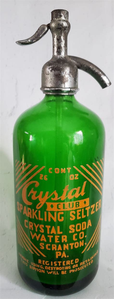 Antique Vintage Crystal Soda Water Co Seltzer Bottle Scranton Etsy