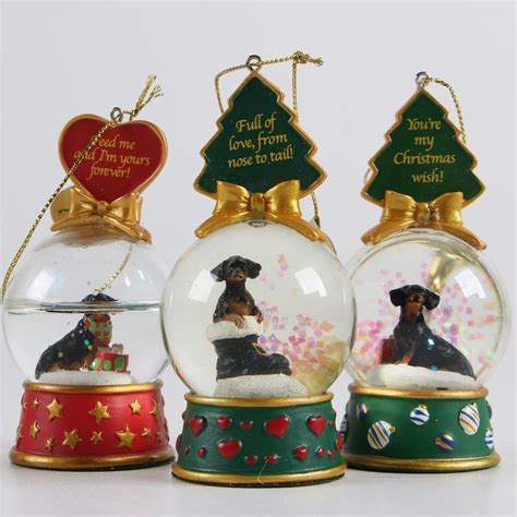 Danbury Mint Dachshund Snow Globe Collection Twelve Piece Ornament