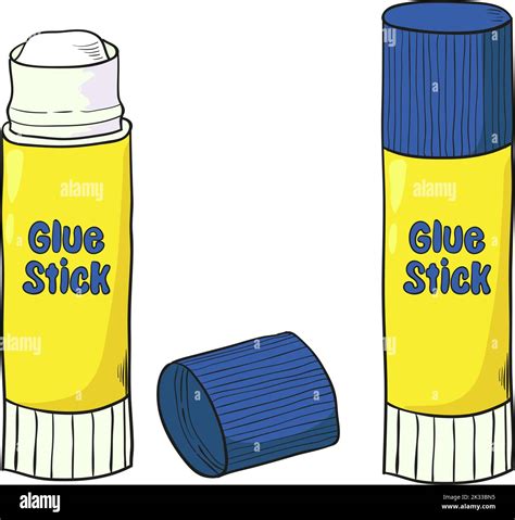 Cartoon Glue Stick Isolated On White Vector Illustration Stock Vector