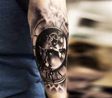 3d clock tattoo by oscar akermo More 3d Tattoos For Men Wörter Tattoos