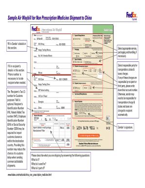 Waybill Sample Fill And Sign Printable Template Online