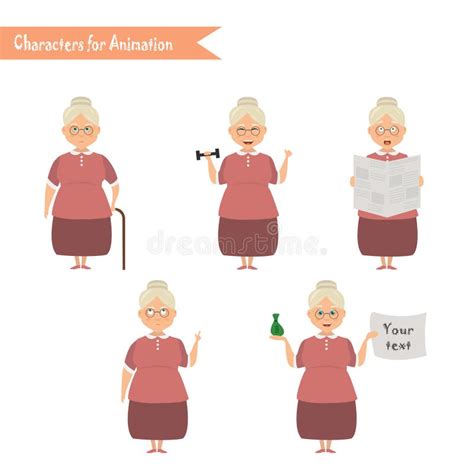 funny grandmother housewife cartoon stock vector illustration of grandmother grandmamma