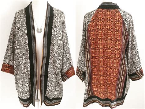 Upcycled Sari Kimono. Silk Kimono. Kaftan Top. Kimono Jacket. | Etsy | Boho kimono, Kimono ...