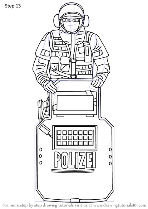 Step By Step How To Draw Blitz From Rainbow Six Siege
