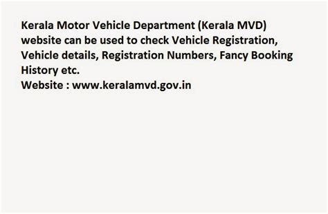Kerala police welfare and amenity fund. Kerala MVD Vehicle Registration Details at www.keralamvd ...