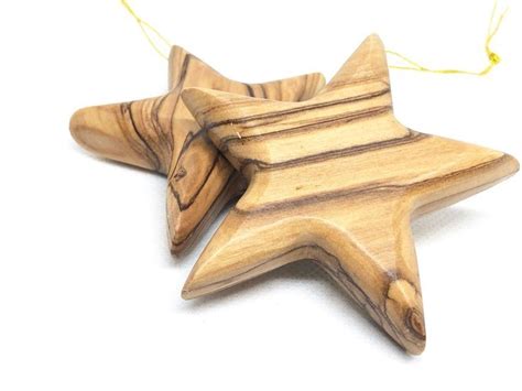 Holy Land Star Ornaments Lot Star Ornament Olive Wood Christmas