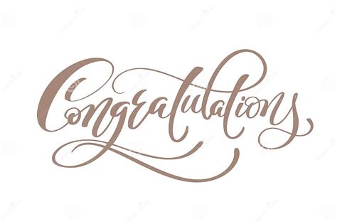 Congratulations Hand Lettering Calligraphic Greeting Inscription Vector