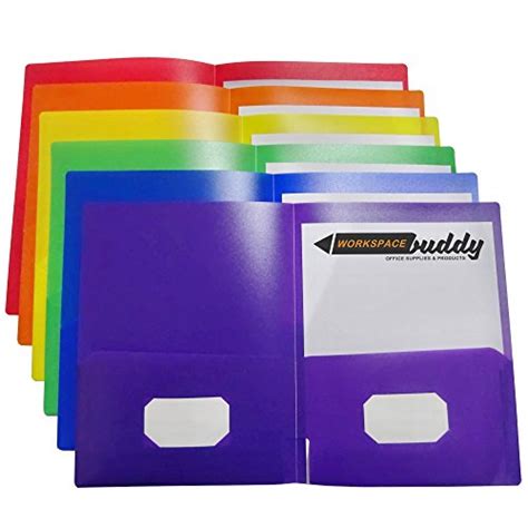 Workspace Buddy Heavy Duty Plastic Two Pocket File Folder For Letter