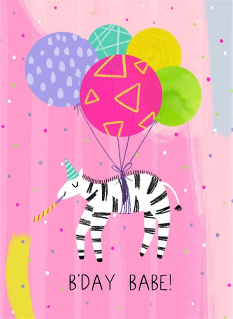 Zebra Bday Babe By Chloe Fae Designs Cardly