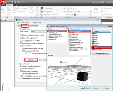 Cad Forum How To Change Background Color In Dwg Trueview 2012