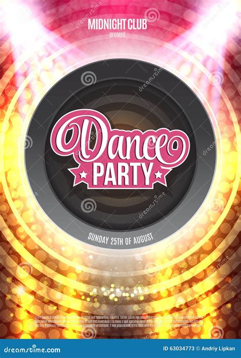 Dance Party Night Poster Background Template Vector Illustration