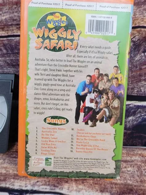 The Wiggles Wiggly Safari Vhs 2002 Clamshell Case Steve Irwin