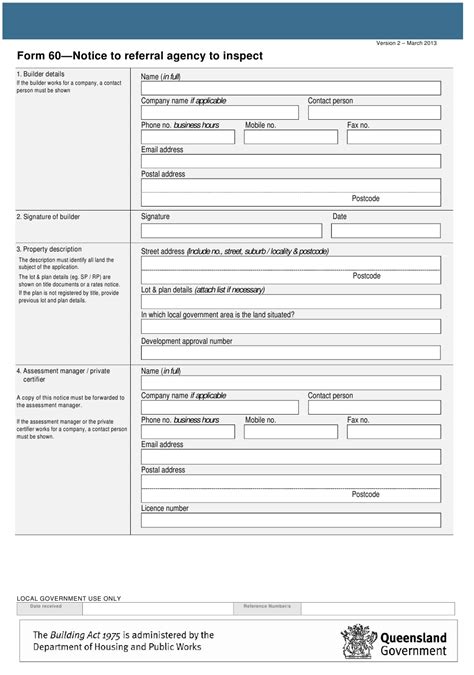 Form 60 Download Printable Pdf Or Fill Online Notice To Referral Agency