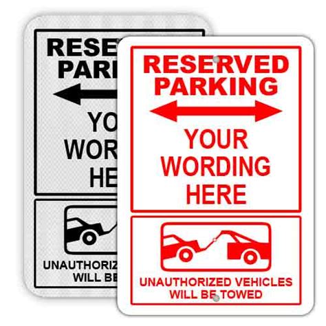 Custom Reserved Parking Sign Custom Printed Signs