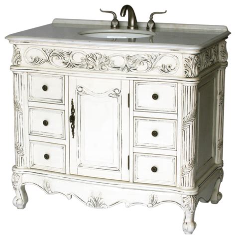Find inspiration and ideas for your bathroom and bathroom the bathroom is associated with the weekday morning rush, but it doesn't have to be. 40" Antique Style Single Sink Bathroom Vanity - Victorian ...