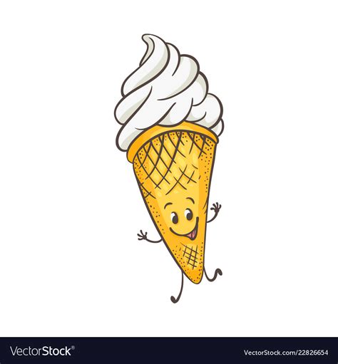 Ice Cream In Wafer Cone Royalty Free Vector Image