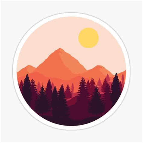 Forest Mountain Horizon Sticker For Sale By Ayrus Redbubble