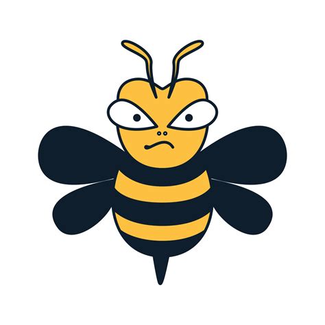 Angry Bee Honey Kids Cute Cartoon Logo Vector Illustration Design
