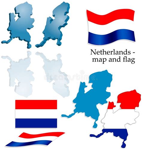 Netherlands Map And Flag Set Stock Vector Illustration Of Country
