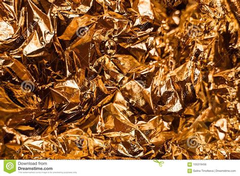 Gold Foil Leaf Metallic Wrapping Paper Shiny Texture Background For