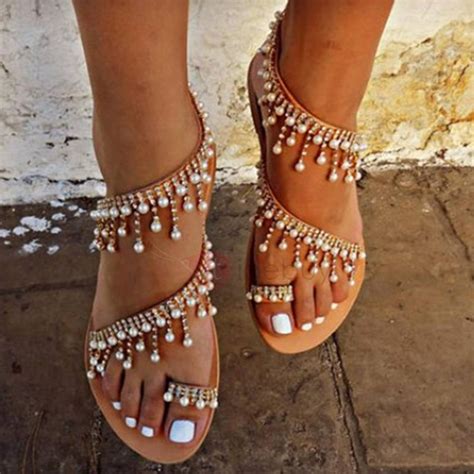 Wedding dresses uk cheap wedding dress wedding attire wedding dressses lace dresses gown wedding wedding bouquet wedding wishes wedding today we're bringing you part 2 of the new bridal collection from allure bridals. Beads Toe Ring Slip-On Women's Flat Sandals : Tidebuy.com