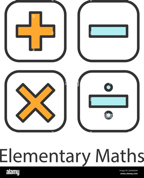 Maths Symbols Color Icon Calculating Elementary Mathematics Plus