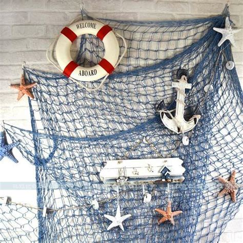Coastal decor, saltwater fish art block, fishing gifts for men, gift for him, pick the fish wall shop ralph lauren home decor, home furnishings, bedding, and bath selections for the perfect additions. Nautical Fishing Net Seaside Wall Beach Party Sea Shells ...