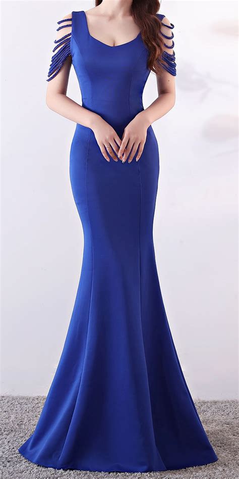Royal Blue Long Tight Evening Dress Stunning Evening Dresses