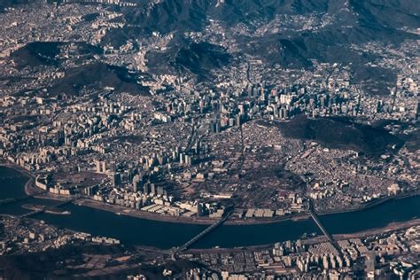 City Surrounded By Mountains Downtown Seoul South Korea Photorator