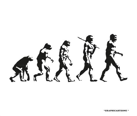 Evolution Of Men Svg Digital File Human Evolution Vector Etsy