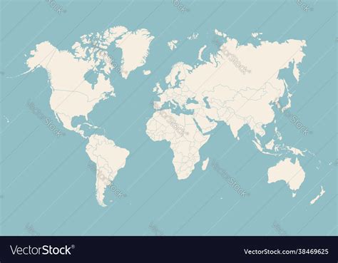 World Map Silhouette With Countries Royalty Free Vector