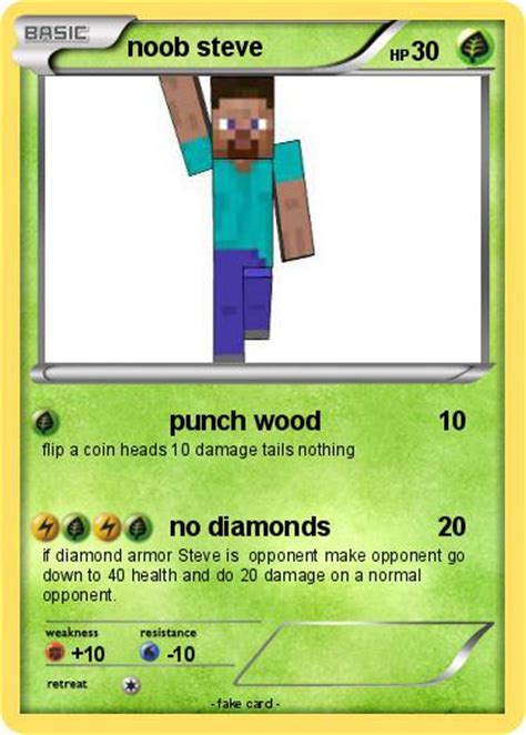 Pokémon Noob Steve 4 4 Punch Wood My Pokemon Card
