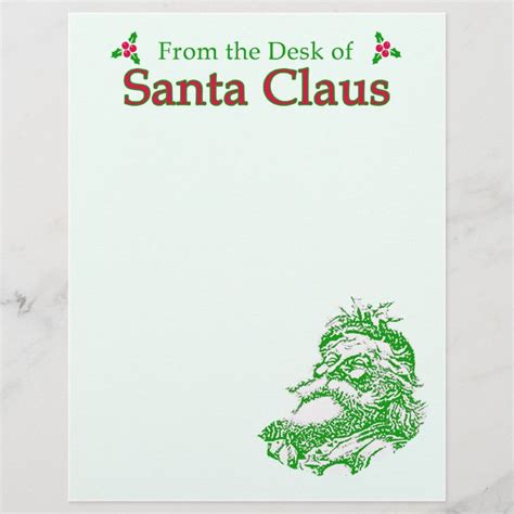 From The Desk Of Santa Claus Letterhead Zazzle Santa Letter Christmas Letter Papers Santa