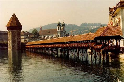 Kapellbrücke, Lucerne 1990 | Places, Canal, Structures