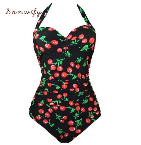 Summer Swimwear Sexy Floral Print Swimsuit Halter Push Up Piece Bathing