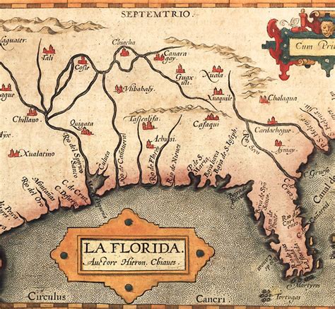 Old Map Of America Florida Discoveries 1584 Vintage Map Of Florida