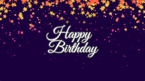 Animated Closeup Happy Birthday Text On Holiday Background