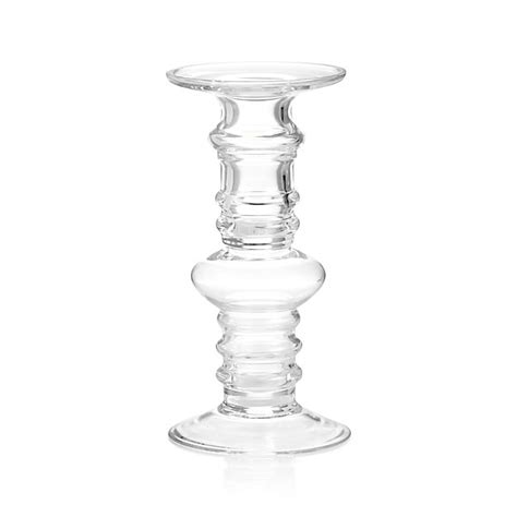Barlow Tall Clear Glass Pillar Candle Holder Crate And