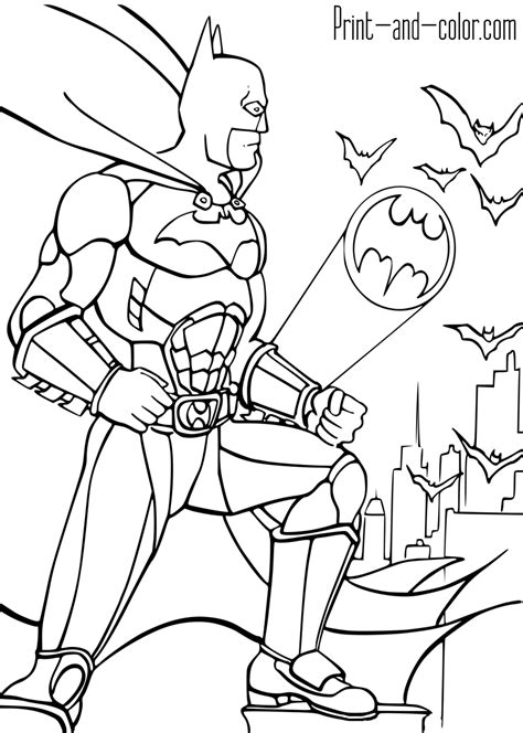 Batman coloring pages for you to paint colors and have fun every day from our website giving color to black and white pictures. Batman coloring pages | Print and Color.com