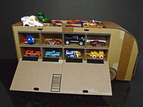 Toy Car Shelf Storage Car Carrier Truck Cardboard Car Toy Car