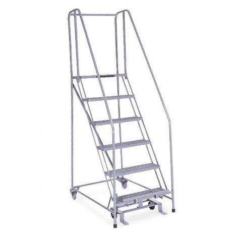 Cotterman 6 Step Rolling Ladder Expanded Metal Step Tread 90 In