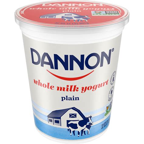 Dannon Whole Milk Non Gmo Project Verified Plain Yogurt 32 Oz